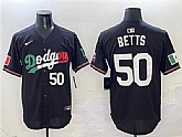 Men's Los Angeles Dodgers #50 Mookie Betts Black Mexico Flag Limited Stitched Jersey,baseball caps,new era cap wholesale,wholesale hats